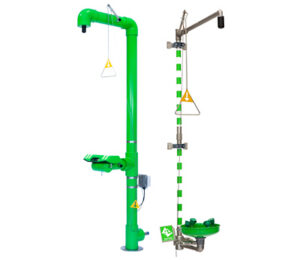 En bild på en grön kombidusch